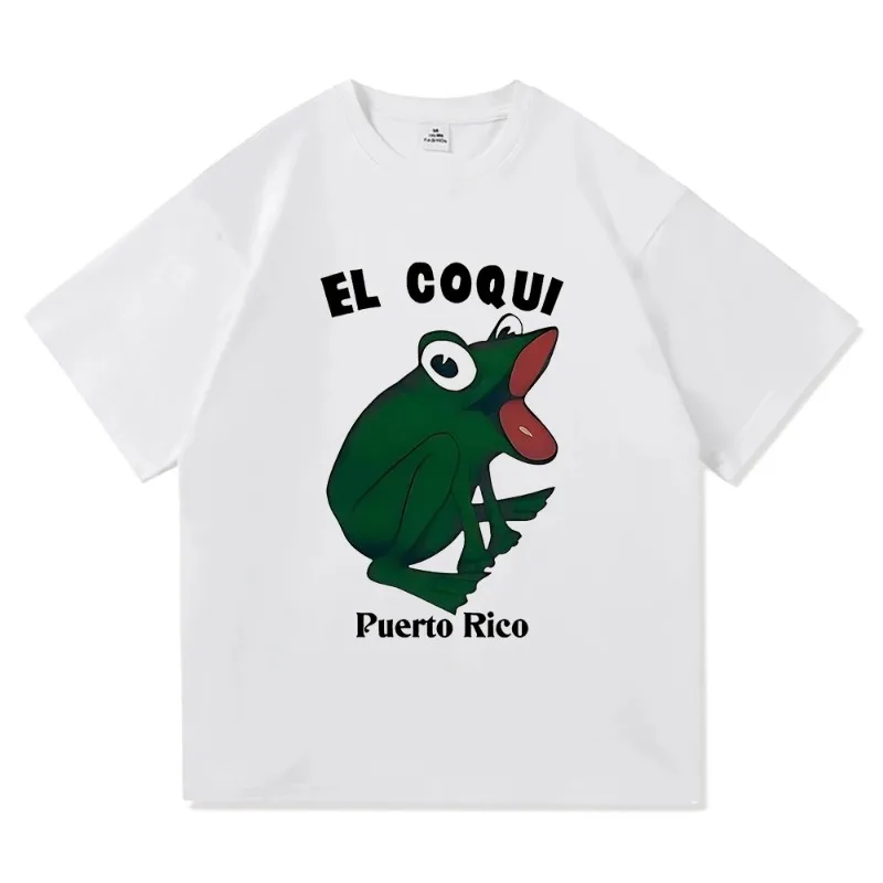

Bad Bunny El Coqui Frog T Shirt 2025 Debi Tirar Fotos Women Clothing Harajuku Unisex High Quality Top Graphic T Shirt