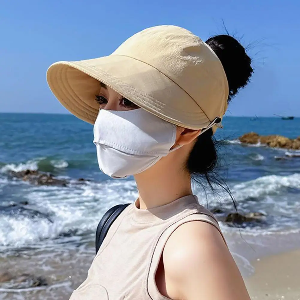 Sun Hat for Women Women’s Wide Brim Sun Visor Hat Adjustable Ponytail Cap for Uv Protection Packable Beach Golf for Commuting