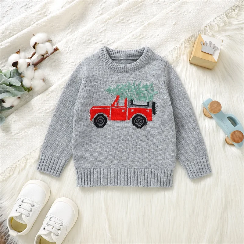 2023-08-17 Lioraitiin 6M-3T Christmas Toddle Baby Girl Boy maglione manica lunga Pullover girocollo lavorato a maglia felpa vestiti di natale