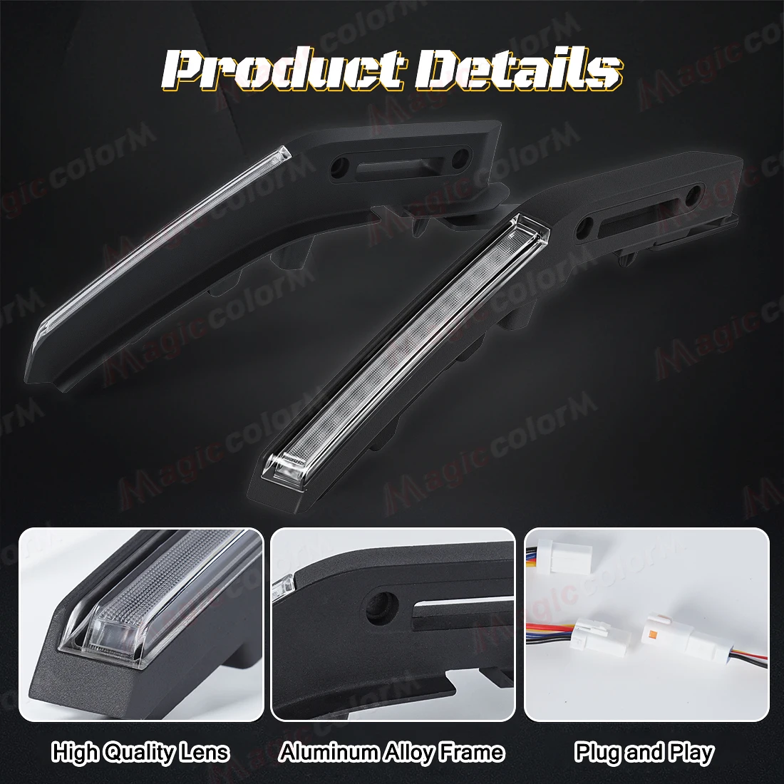 Engine Hood Handle With Lights Hood Trail Sight Lights For Ford Bronco Raptor 2021-2024 Hood Trail Sight