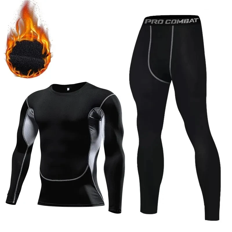 Thermal Underwear Men Compression Long Johns Keep Warm Winter Inner Wear Clothes For Tracksuit Fitness Men Clothes Elastic