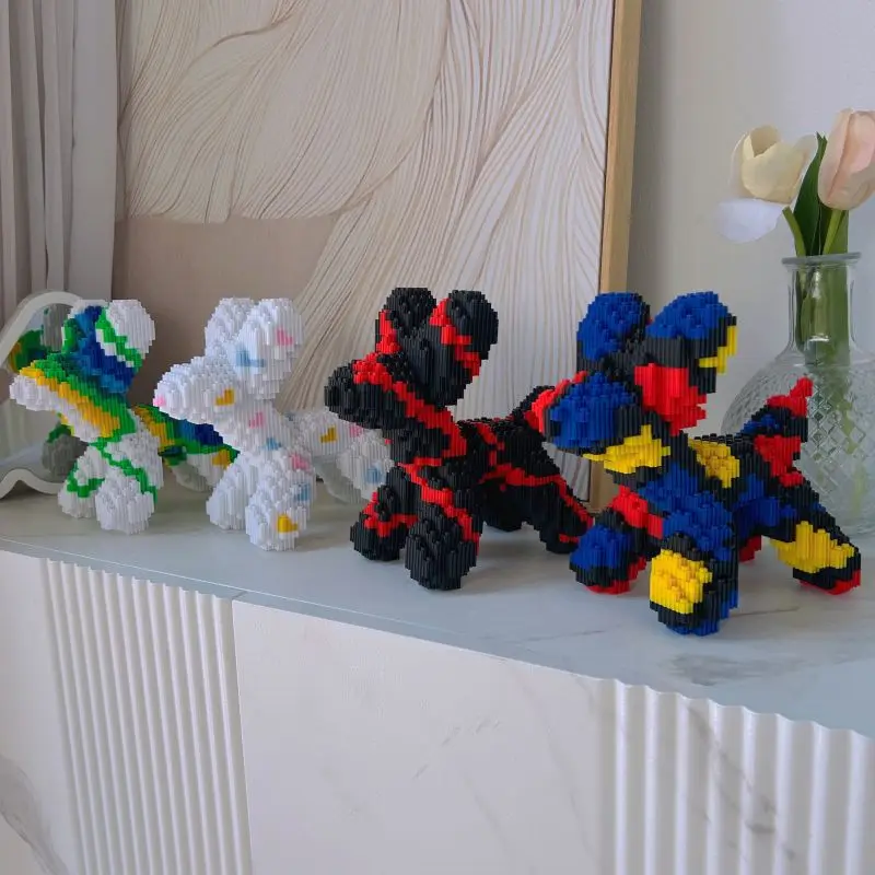 

Small Particles Building Block Toy Ornament Children Puzzle Puzzle Balloon Dog Cute Animal Holiday Gift