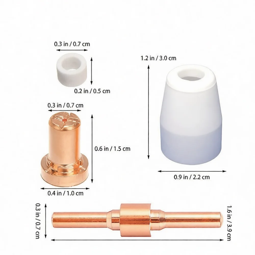 Durable Plasma Cutter Consumables Combo For PT31 Torch Tips And Cups For LGK40 CUT40 Thin Metal Sheet Welding Equipment