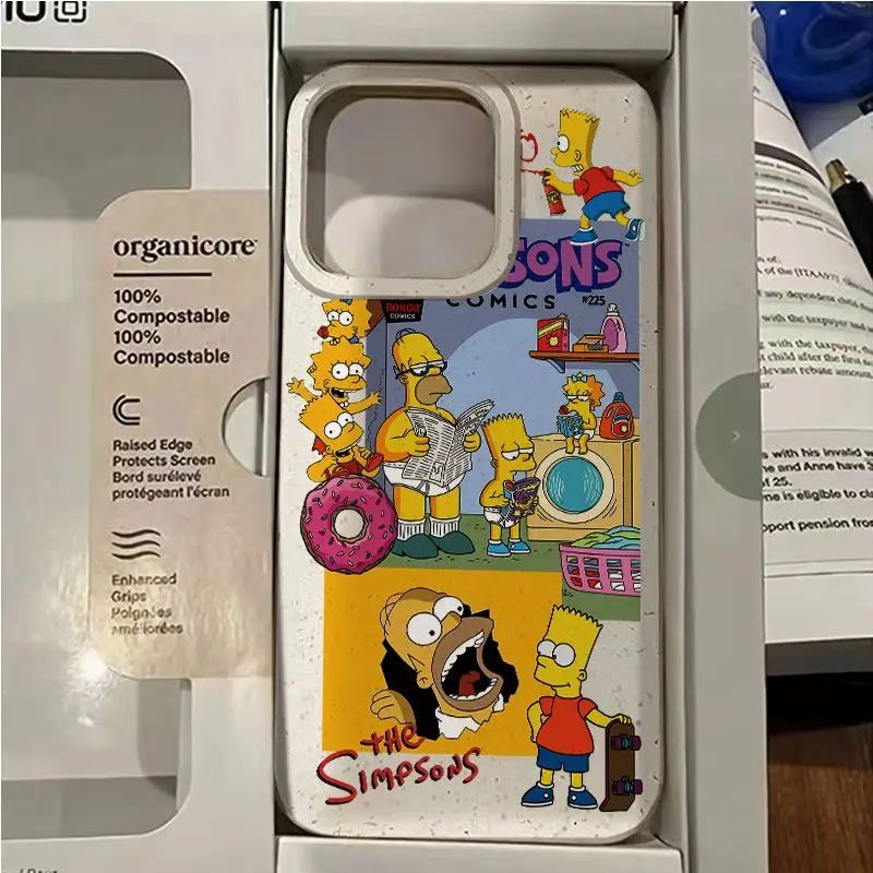 Niche The Simpsons Dropproof Phone Case Cartoon Creative dla iPhone 15 14 13 12 Pro Plus Max 15 14 Wstrząsoodporne etui ochronne