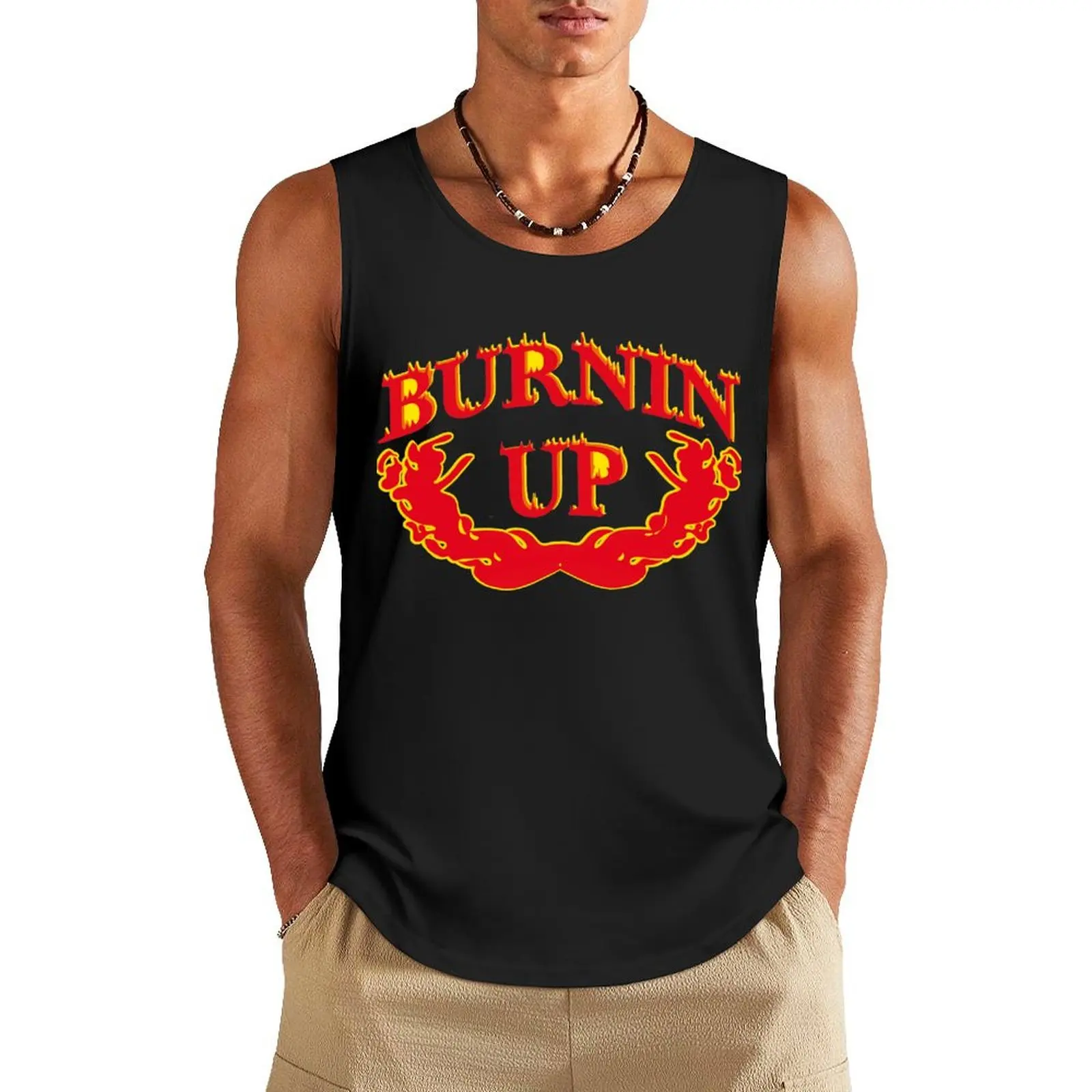 Burnin 'Up (for you, baby) Tank Top Gym wear Men's summer vest Man sleeveless shirt