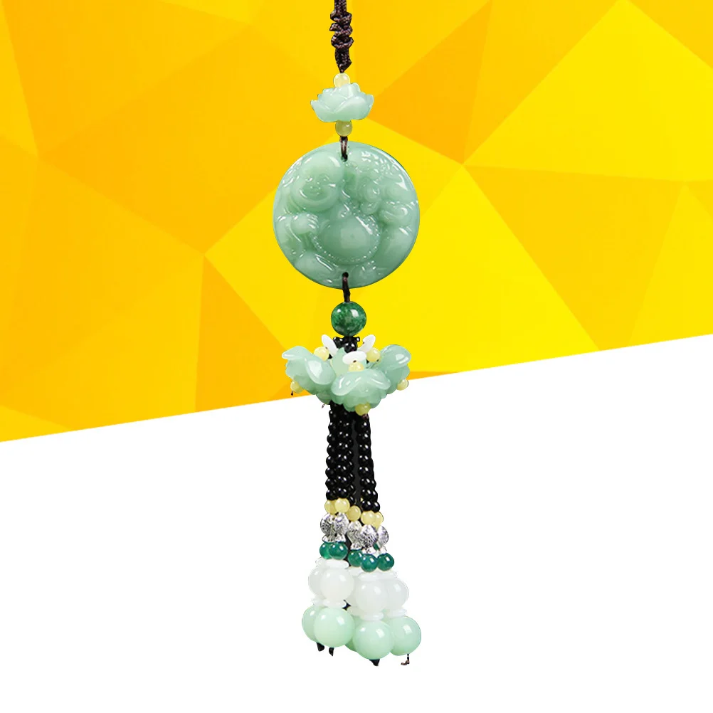 

Feng Shui Jade Gourd Car Hanging Pendant Light Green Decorative Interior Accessory Rearview Mirror Accent