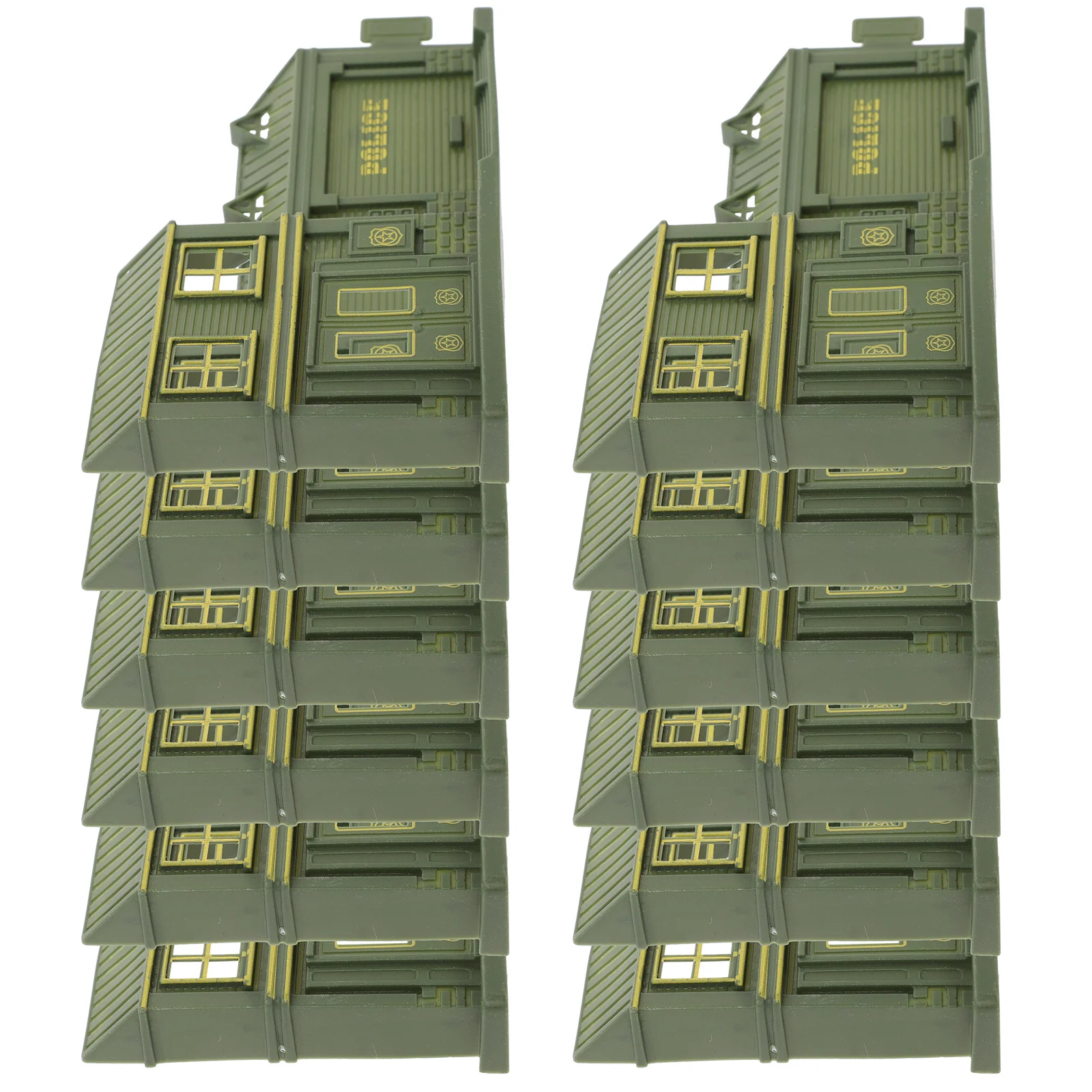 

12Pcs Simulated Police Station Miniature Durable Decoration for Sand Table Layout Desktop Photo Props Home Ornament Accessory