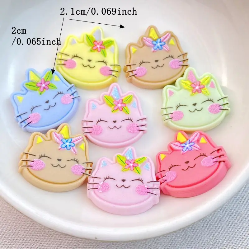 20pcs Hars cartoon animal unicorn kitten Platte Achterkant Bloem Stenen Beeldjes Plakboek Diy Boog Decor Accessoires Ambachten