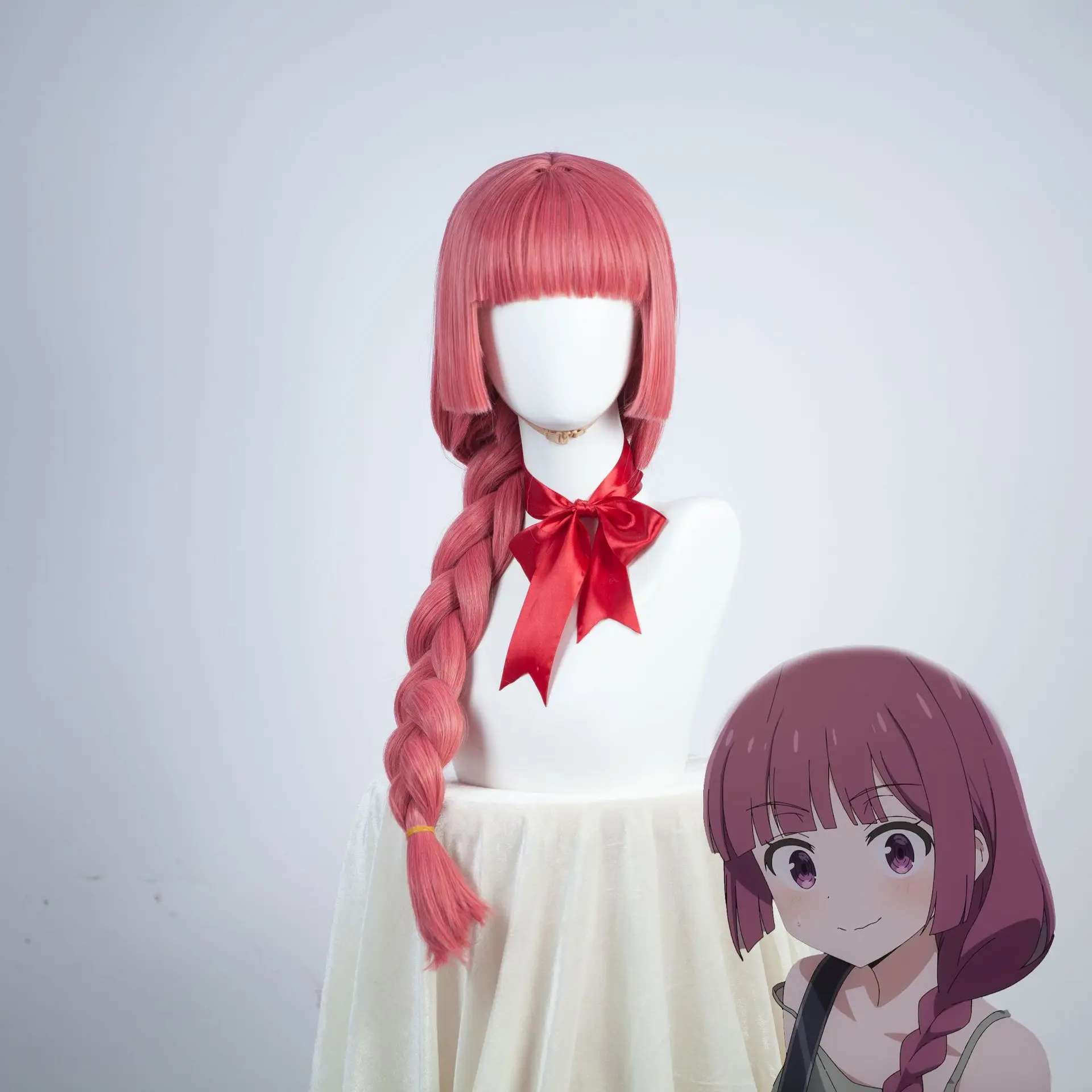 

Lonely Rock, Kikuri Hiroi Cosplay Wig, Silicone Realistic Scalp, One-piece Thick Braid