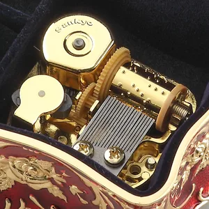 Hộp âm nhạc kim loại Sinzyo-entique, Trang sức cũ, Liên đoàn hình chữ nhật nghiêm trọng, một lần vào tháng 12 màu đỏ, sinh nhật và quà tặng ngày lễ tình nhân 10 Bán hàng chính Anastasia Hộp nhạc - №7