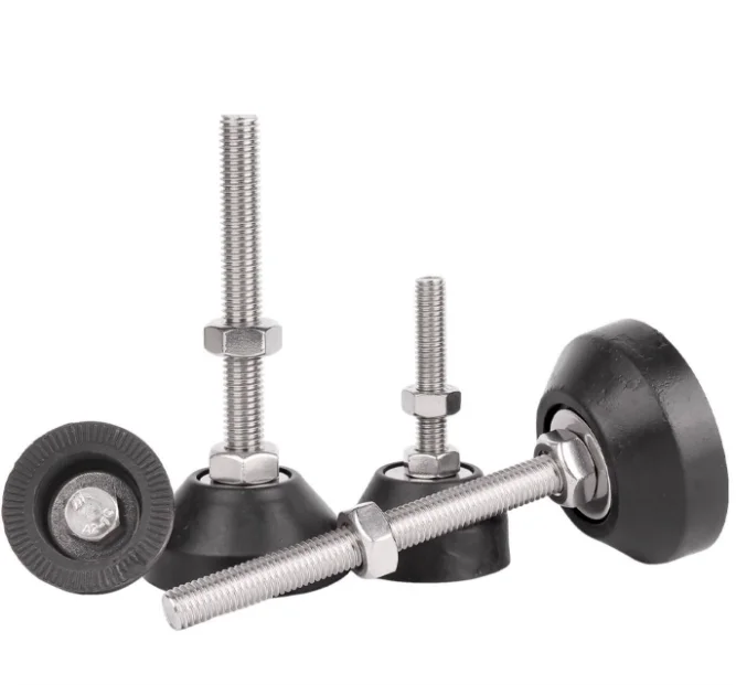 M6 M8 M10 M12 304 Stainless Steel Nylon Fixed Foot Cup /Adjustable Screw Foundation/Furniture Hardware Support Foot Base 40/50mm
