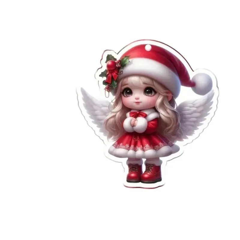 Holiday Decoration Modern Christmas Ornament Acrylic Fairy Ornament Eco-Friendly Christmas Tree Pendant For Home Decor Key Car