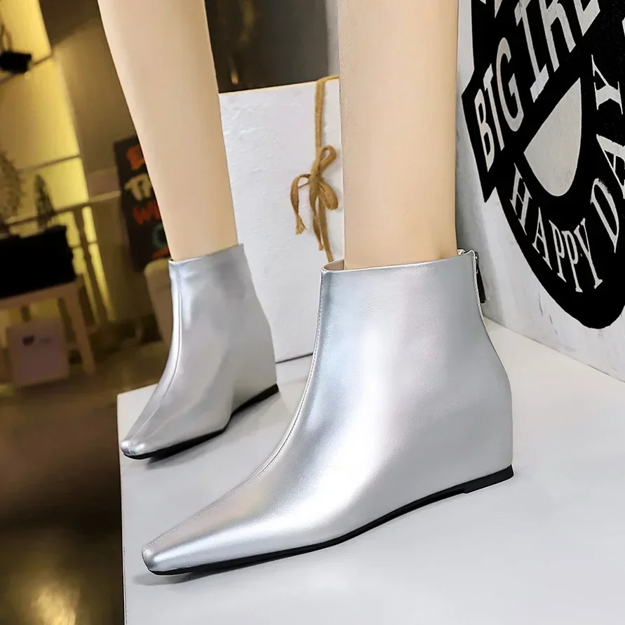 BIGTREE Boots Women Ankl Chelsea Boots Winter Designer Fashion Mid Heels Shoes 2024 New Trend Dress Pumps Femme Walking Zapatos