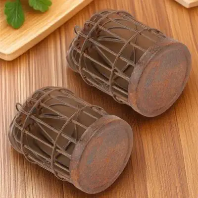 

2Pcs Miniature Iron Cage Brown Creative Hanging Pendant DIY Micro Landscape Gardening Pendant Succulent Plant Decor
