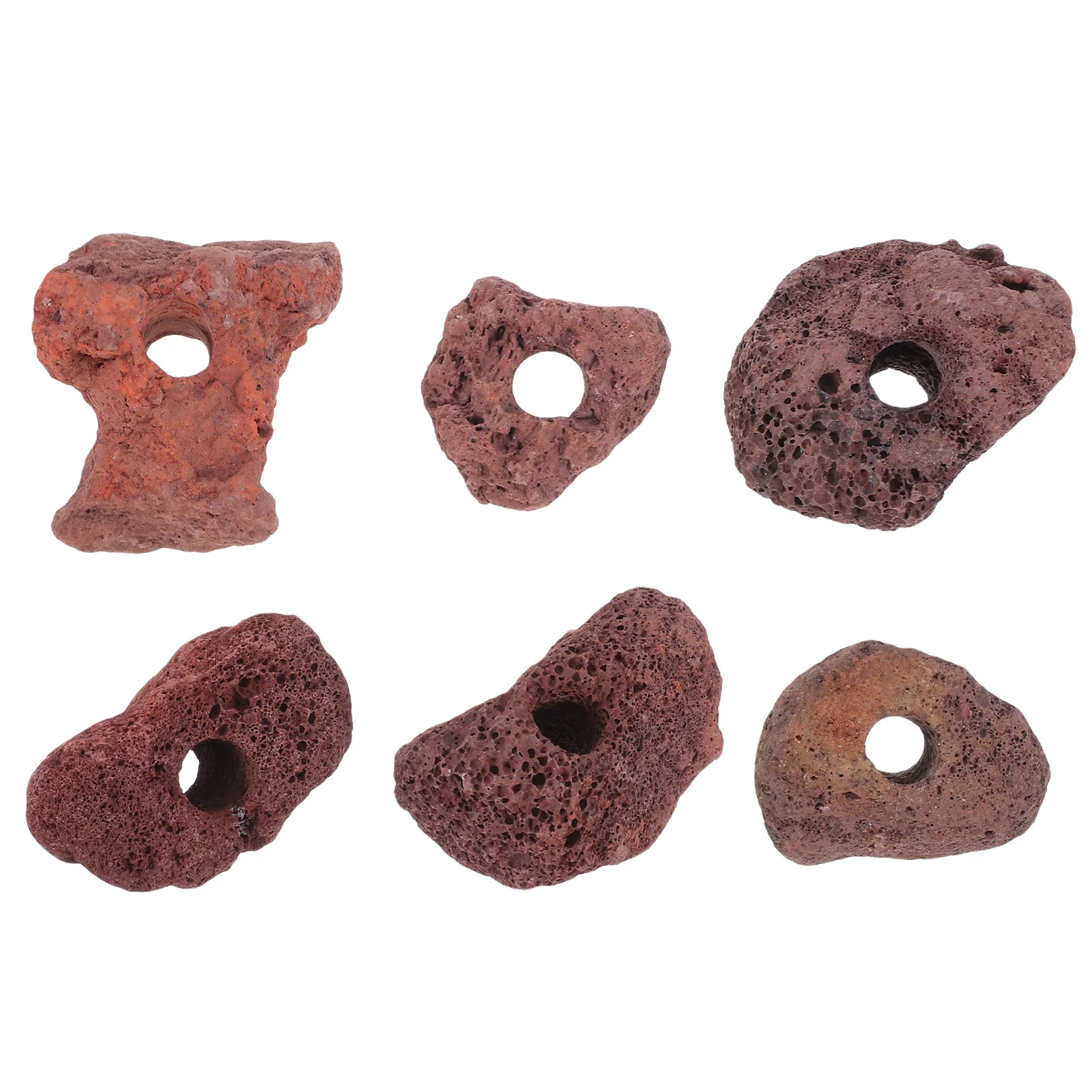 

6pcs Volcanic Decor For Fish Tank Aquarium Volcano Rock Ornaments Water Plant Fixing Base Volcanic Stone Decoration For Fish Tan