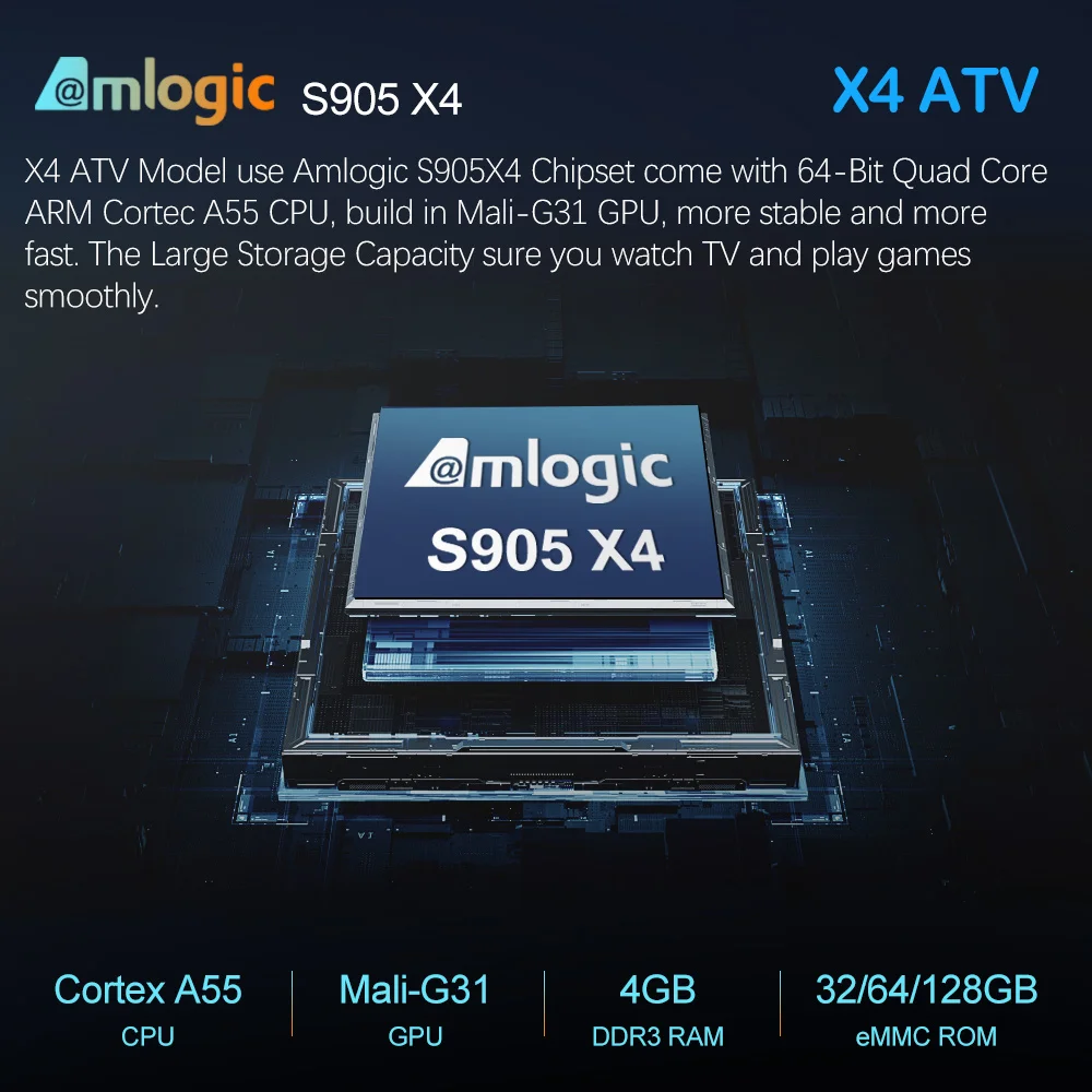 صندوق تلفزيون ذكي أندرويد ، Amlogic 905x4 ، مشغل وسائط ، إدخال صوت جوجل ، AV1 ، m ، WiFi مزدوج ، 4 جيجابايت رام