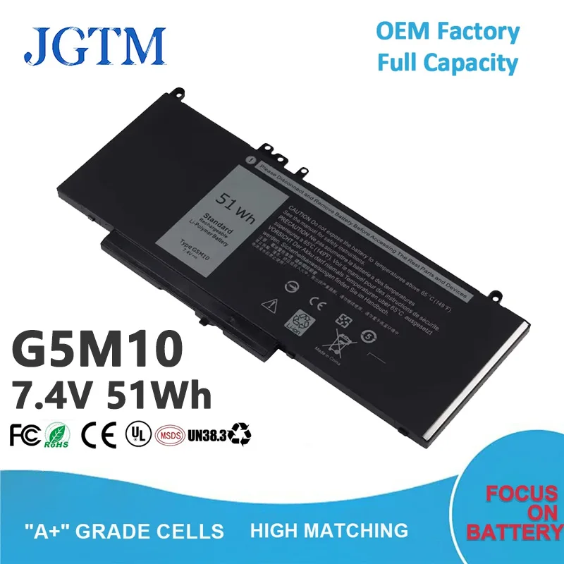 G5M10 Replacement Lithium ion battery Laptop Batteries 0WYJC2 8V5GX R9XM9 WYJC2 14.8V 92Wh For Dell Latitude 3160 3350 E5450