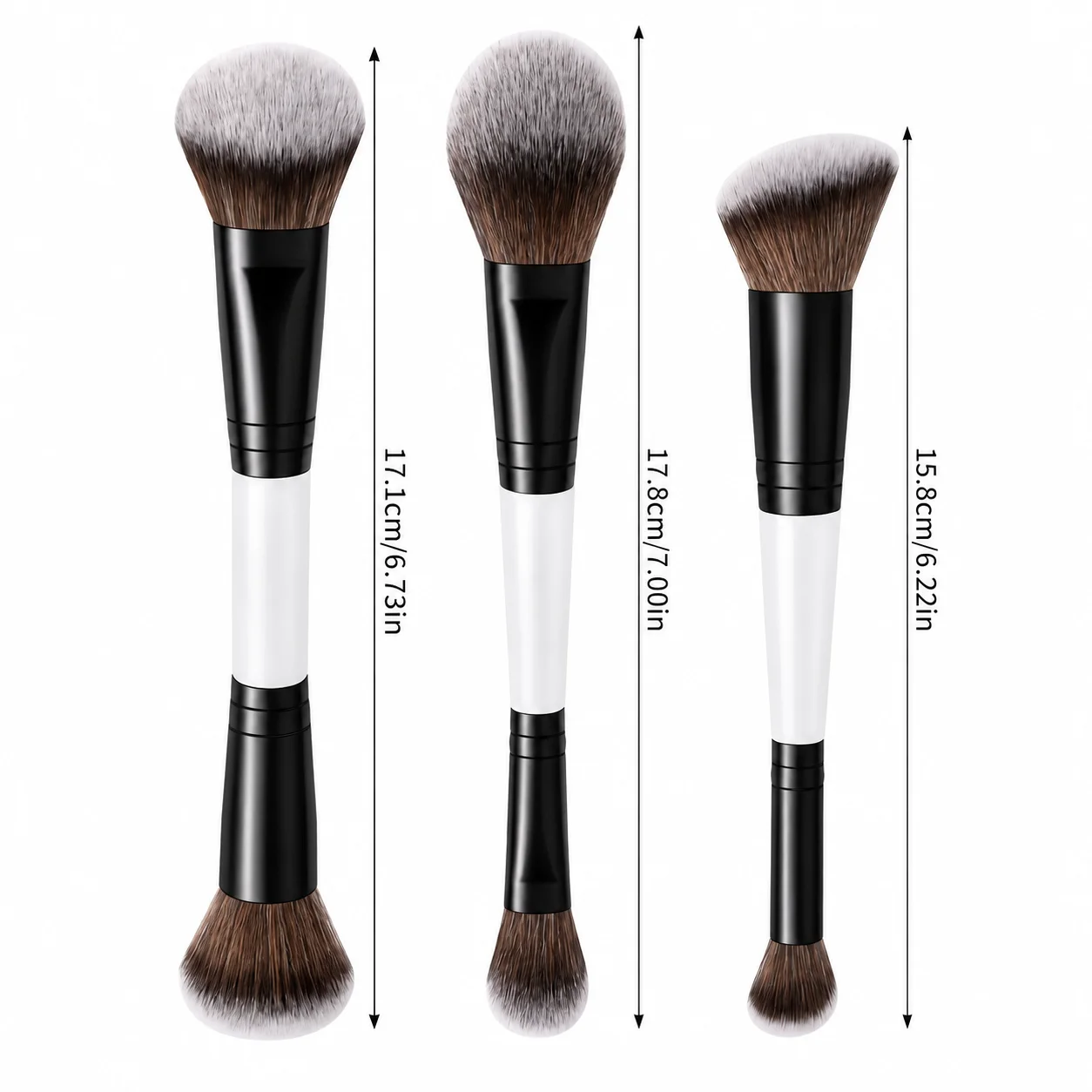 3-teiliges Gesichts-Make-up-Pinsel-Set, Foundation-Pinsel, Rouge-Pinsel, Concealer-Pinsel, weiche Borsten, täglicher Gebrauch, Geschenk für Frauen, Kabuki Make – Detail 7