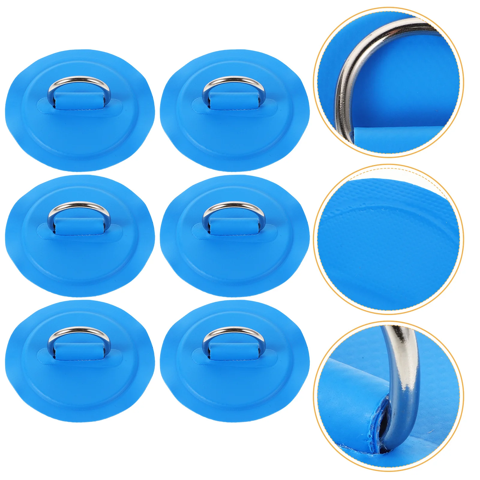 

6pcs Kayak D Rings Multifunction Buckle Patch Pvc Paddle Board D Ring Kit Inflatable Sup Accessories Cord Fixing Boat Attachment