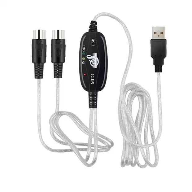 Cable adaptador USB IN-OUT MIDI, Cable convertidor de teclado electrónico, ordenador portátil, PC a teclado de música, Cable de Audio para Windows 7/8/10 Vista