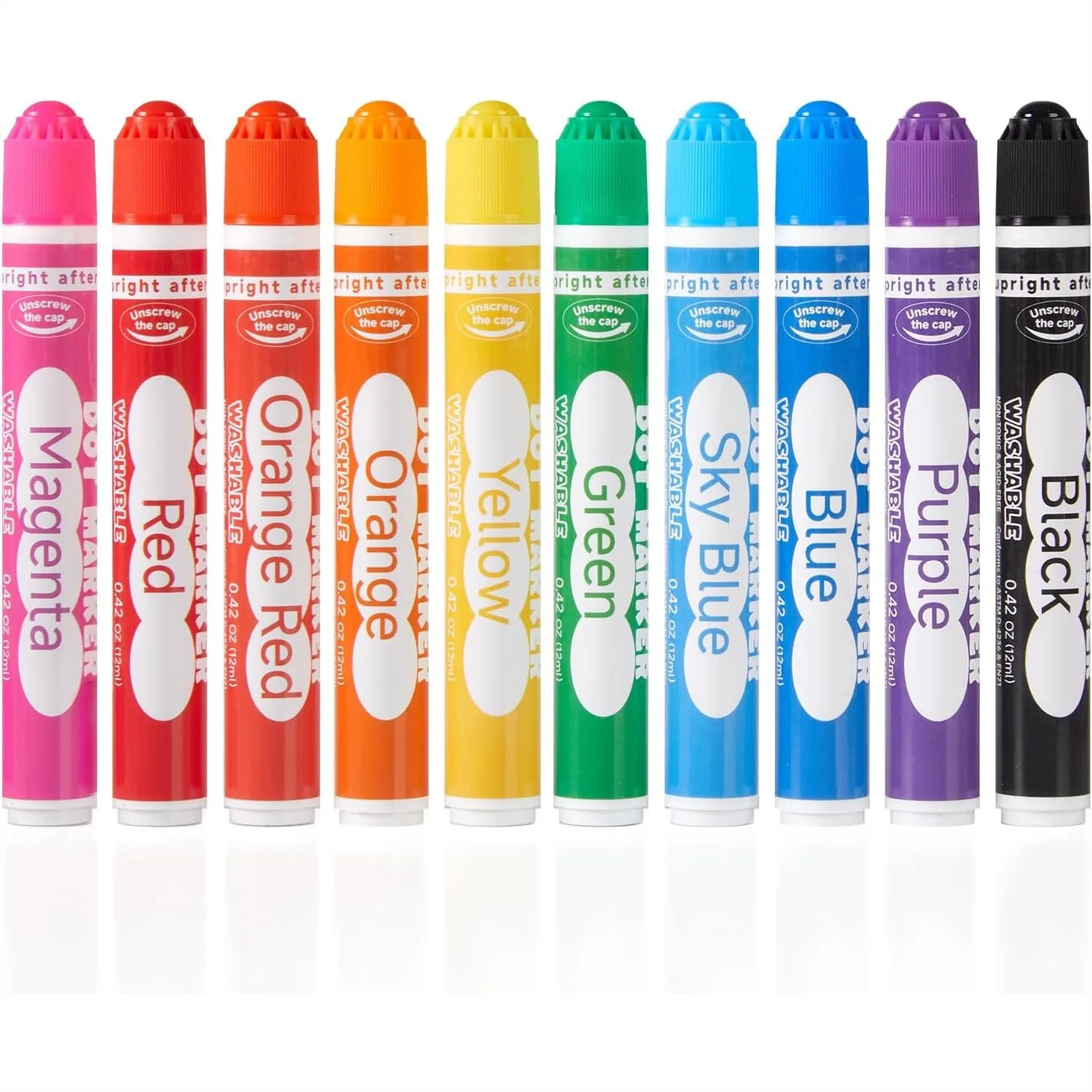 

10 Colors Dot Markers For Toddlers Washable Bingo Daubers Supplies Non Toxic Water Based