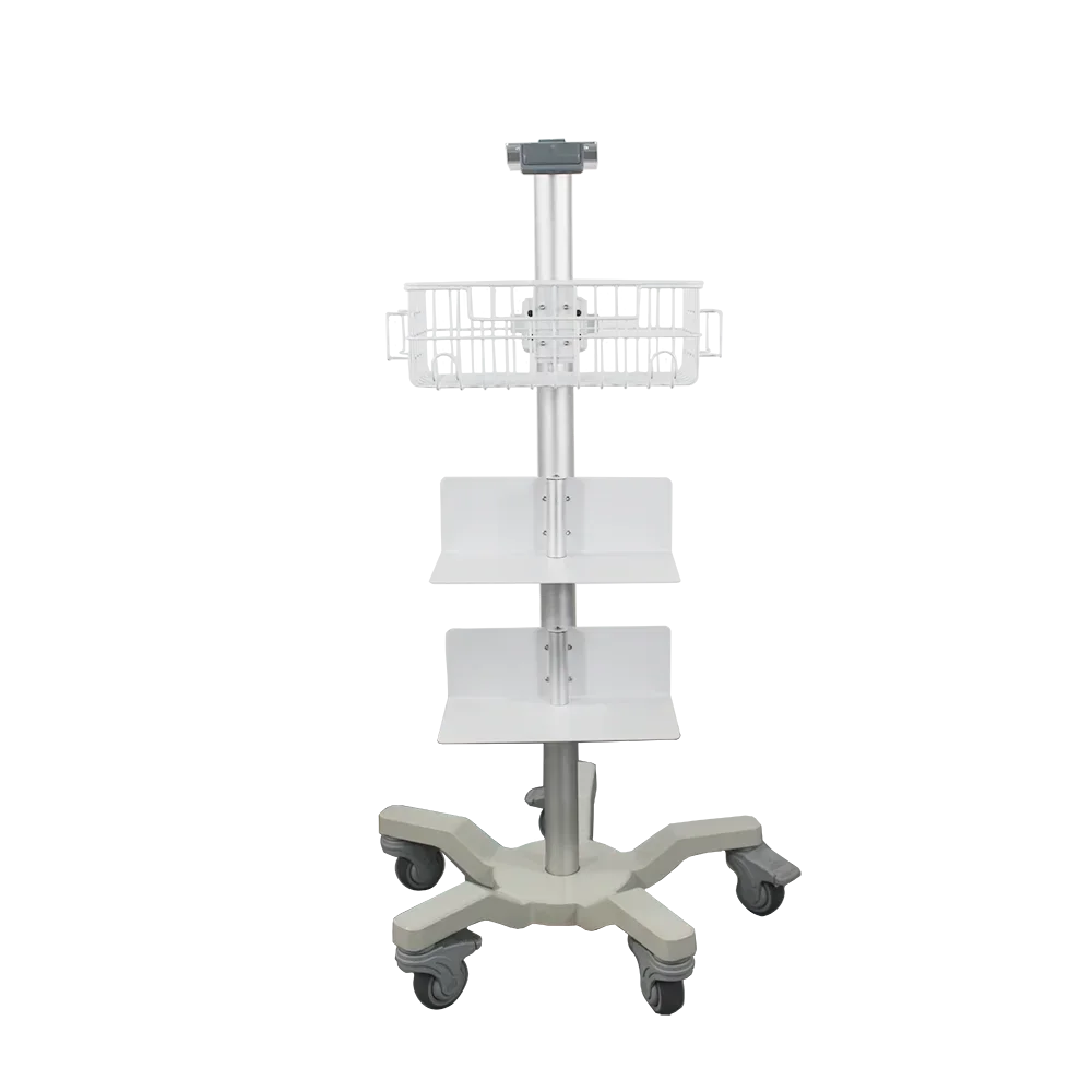 Hochwertiger, höhenverstellbarer mobiler Trolley, Krankenhausausrüstung, Tablett, medizinischer Wagen