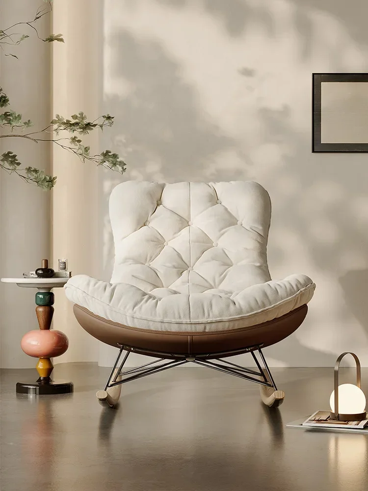 Lobster Chair Living Room Italian Single Balcony Leisure Reclining  Solid Color Rocking