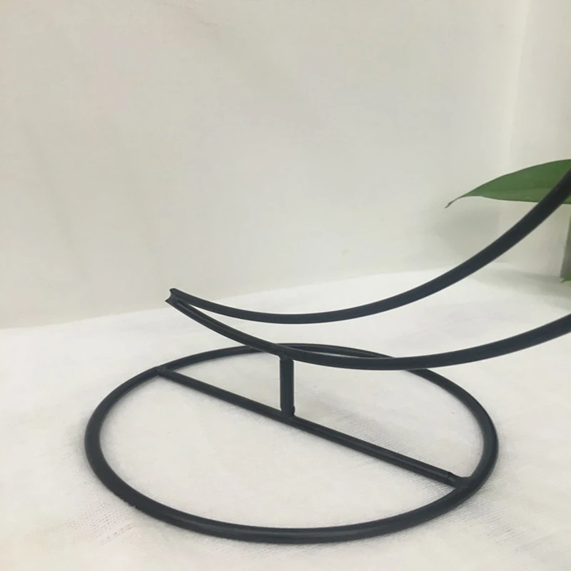 Plant Hanging Hook Iron Bracket Moon Love Shape Black Flower Pot Glass Ball Display Stand Home Decoration Micro Mold Crafts