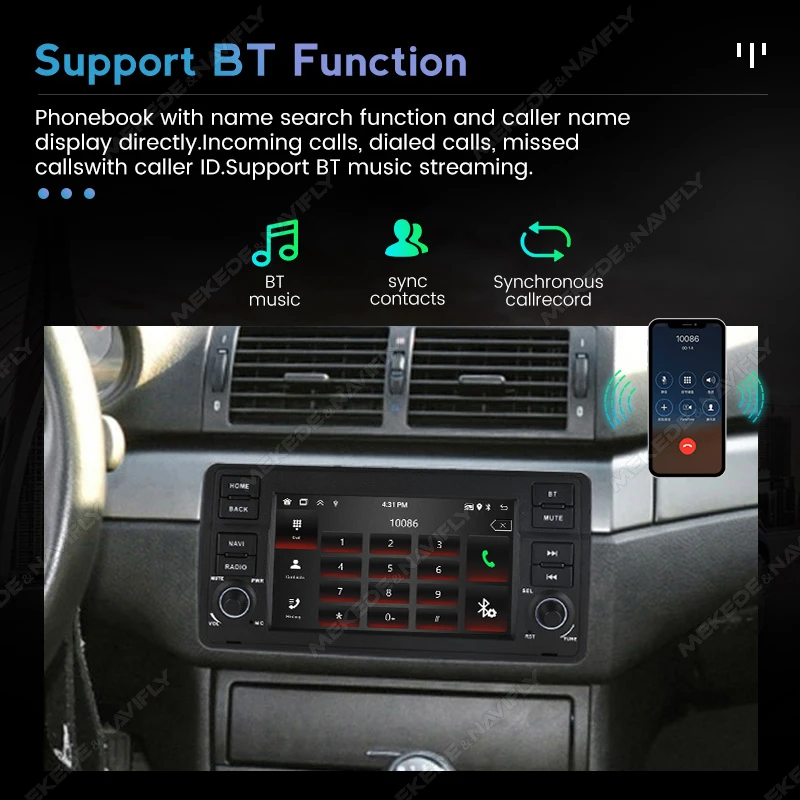 MEKEDE 7inch Android 13 Car Radio For BMW 3 Series E46 M3 318/320/325/330/335 1998-2005 CarPlay Navigation DSP Autoradio Stereo