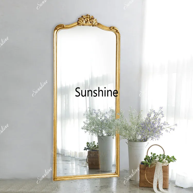American retro aisle full-length mirror cloakroom full-length mirror household carved fitting mirror