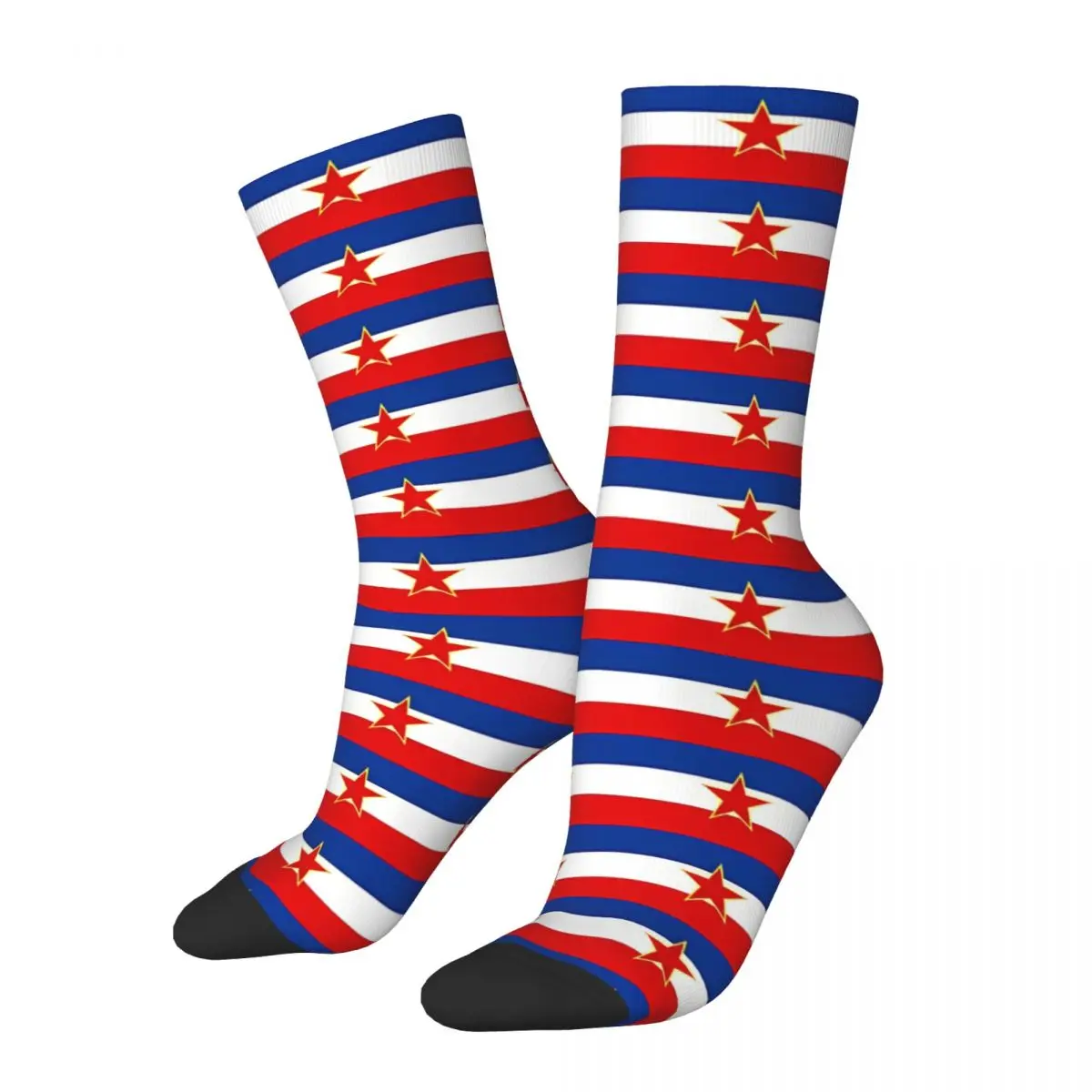 

Star Yugoslavia Flag Unisex Winter Socks Hip Hop Happy Socks Street Style Crazy Sock