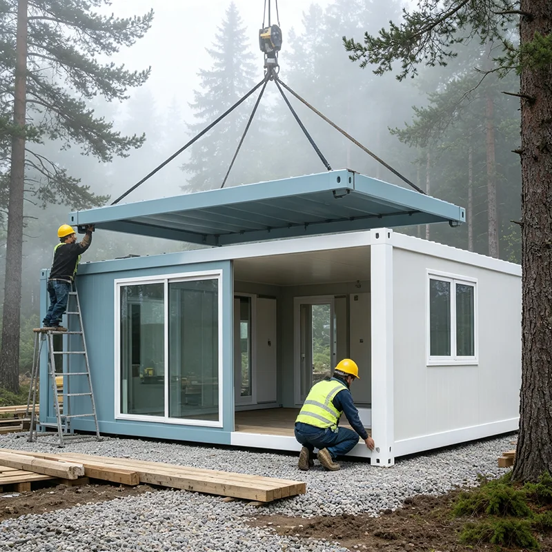 Modern Minimalist Glass Wall Container House Custom Residential Unit