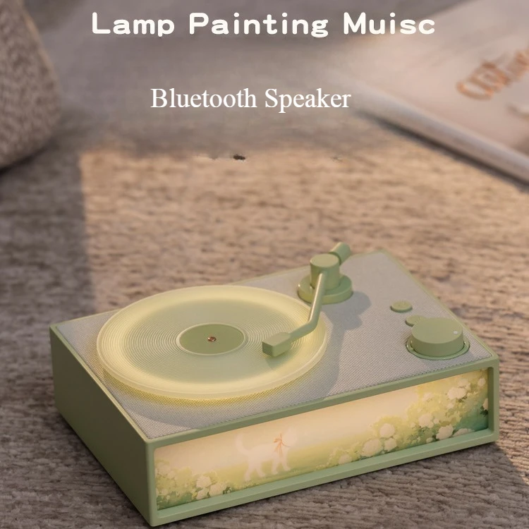 

Rosemary lavender vinyl speaker USB charging wireless subwoofer, Bluetooth speaker, retro record player ornament