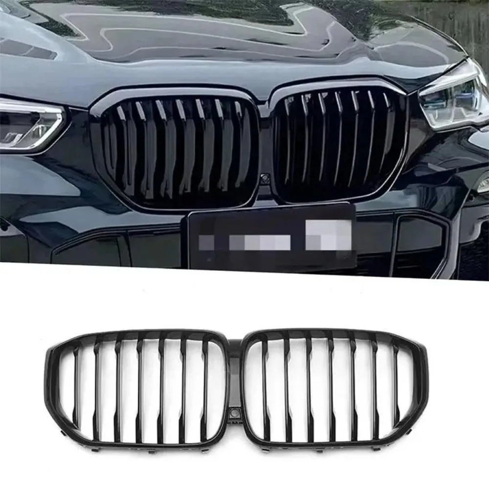 

Для BMW X5 G05 M50i M50d 30d 40i 45e Передняя решетка почек Racing с одной решеткой ярко-черная 2018-2023 Автомобильная решетка с сеткой Гаджеты