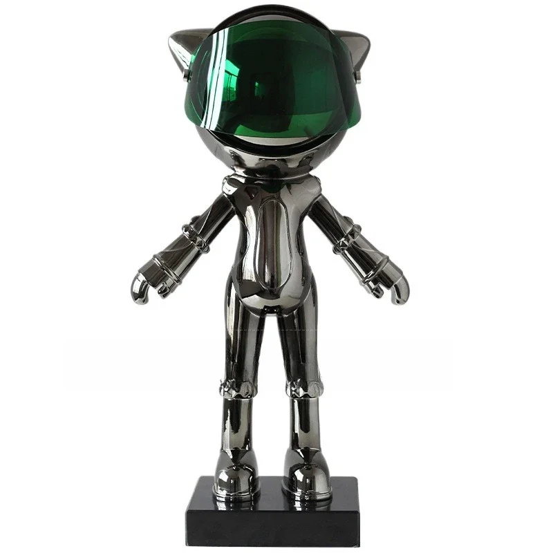 

Light luxury creative mask, robot decoration model room, entrance electroplating soft decoration ornament