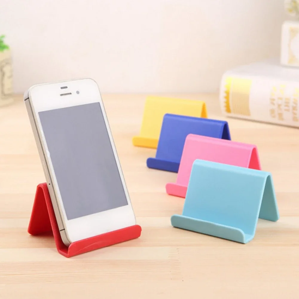 

Lazy Bracket Mobile Phone Holder Table Desktop Stand Plastic Desk Mount Candy Color Mini Portable Holder Bracket for Smartphone