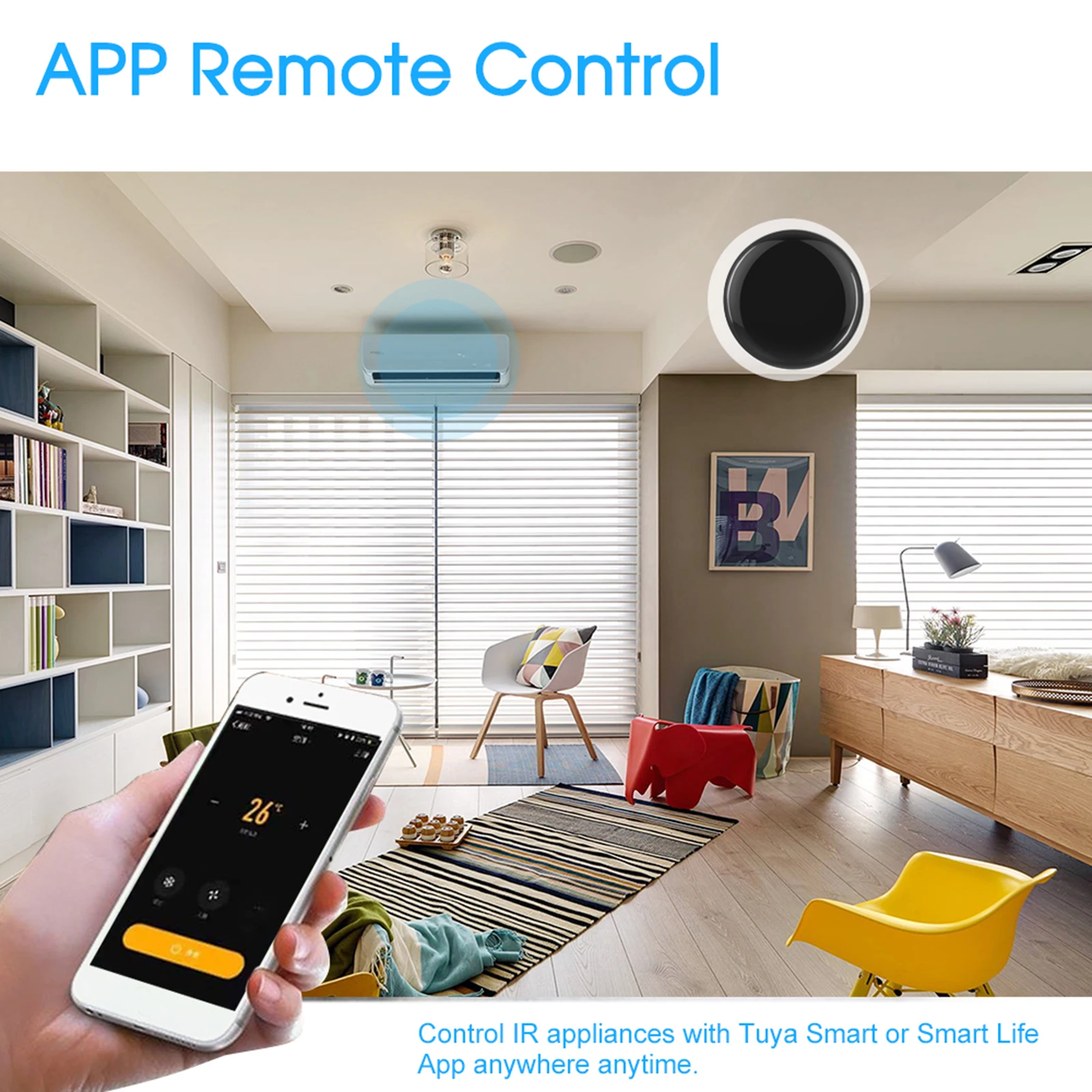 Controle Remoto Smart Home WiFi, Controle Remoto IR, Life App, Compatível com Alexa Assistant, Controle de Voz