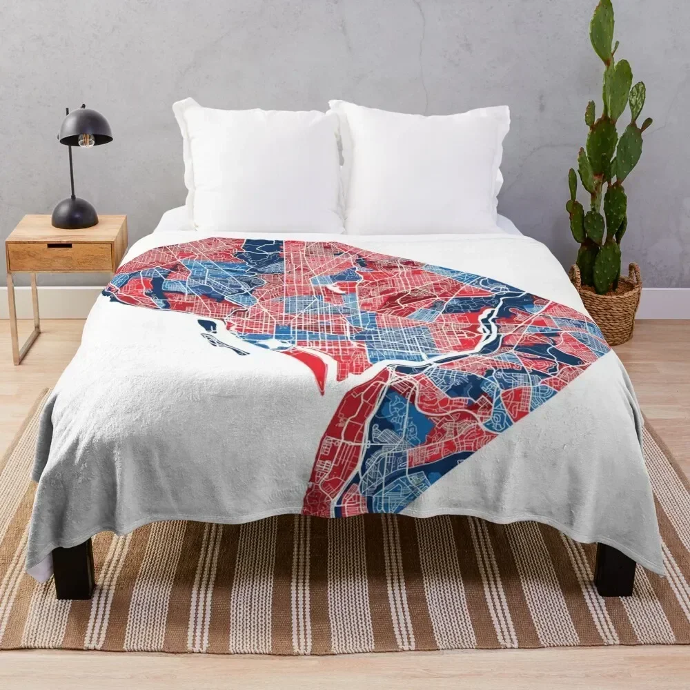 Washington DC Neighborhood Map Throw Blanket decorative heavy to sleep Blankets