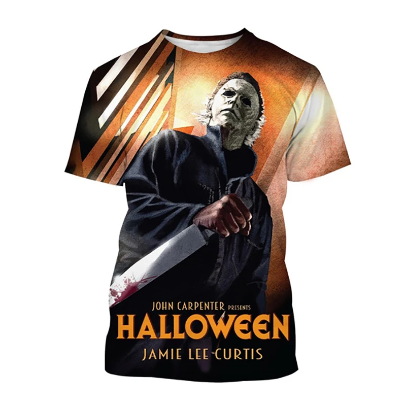 Halloween Horror Movie 3D Print T-Shirt Men Women Short Sleeve Fashion Casual T Shirts Oversized Harajuku Tees Tops Kid Clothing