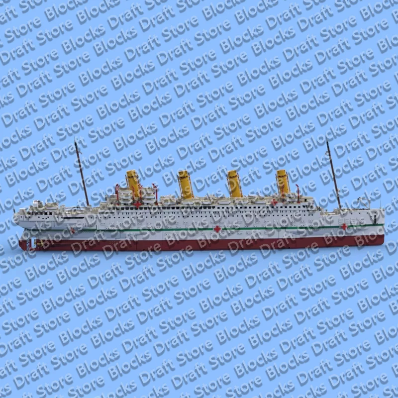 Military Boat Model MOC Building Bricks Luxury Cruise Ship Modular Technology  Holiday Gifts Assemble Toys Suit Display QWERT
