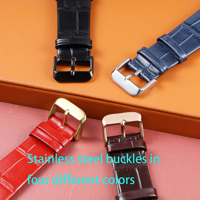 Men\'s Genuine Leather Watchband for Tissot Longines Casio Citizen DW Fossil Ultra-Thin Soft Cowhide Bracelet Women Watch Strap