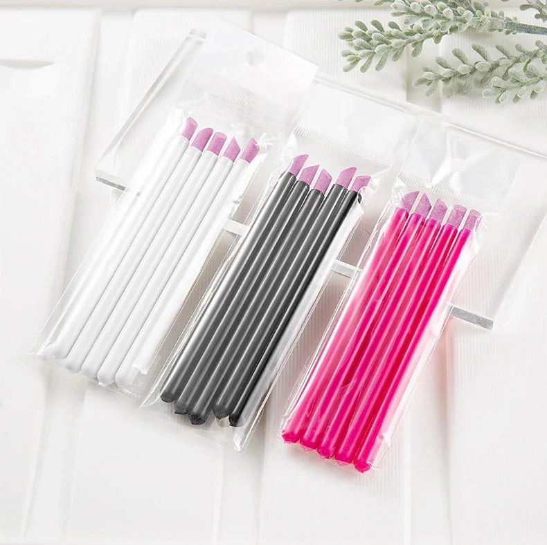5Pcs Quartz Pen Nail  Cuticle Pushers Nail Polish Manicure Stick Nail Files Grinding Pen Dead Skin Remover for Natural Nail