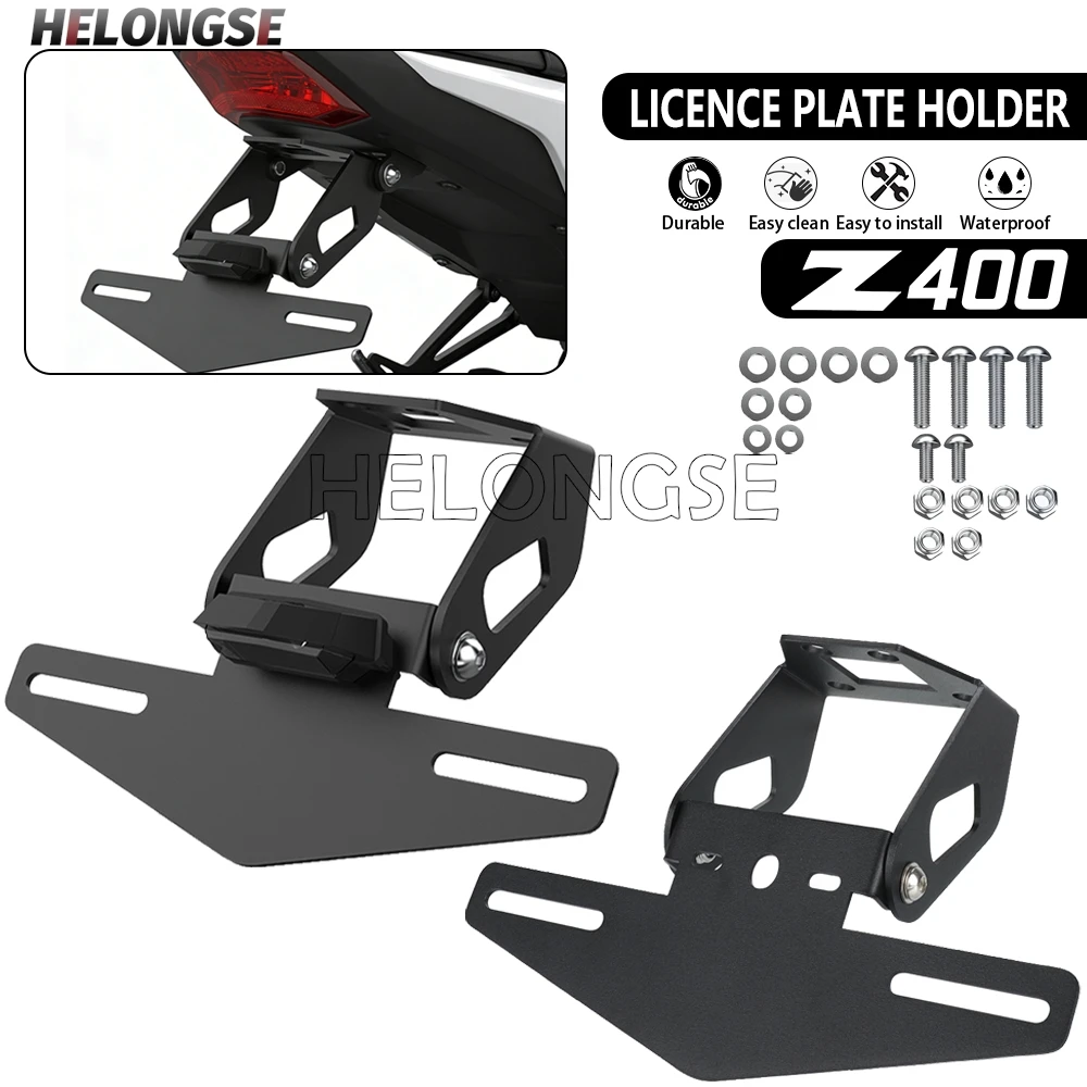 

For Kawasaki Ninja 400 Ninja 250 Z400 2018-2026 Ninja 500 Z500 SE Rear Tail Tidy Fender Eliminator License Plate Holder Bracket