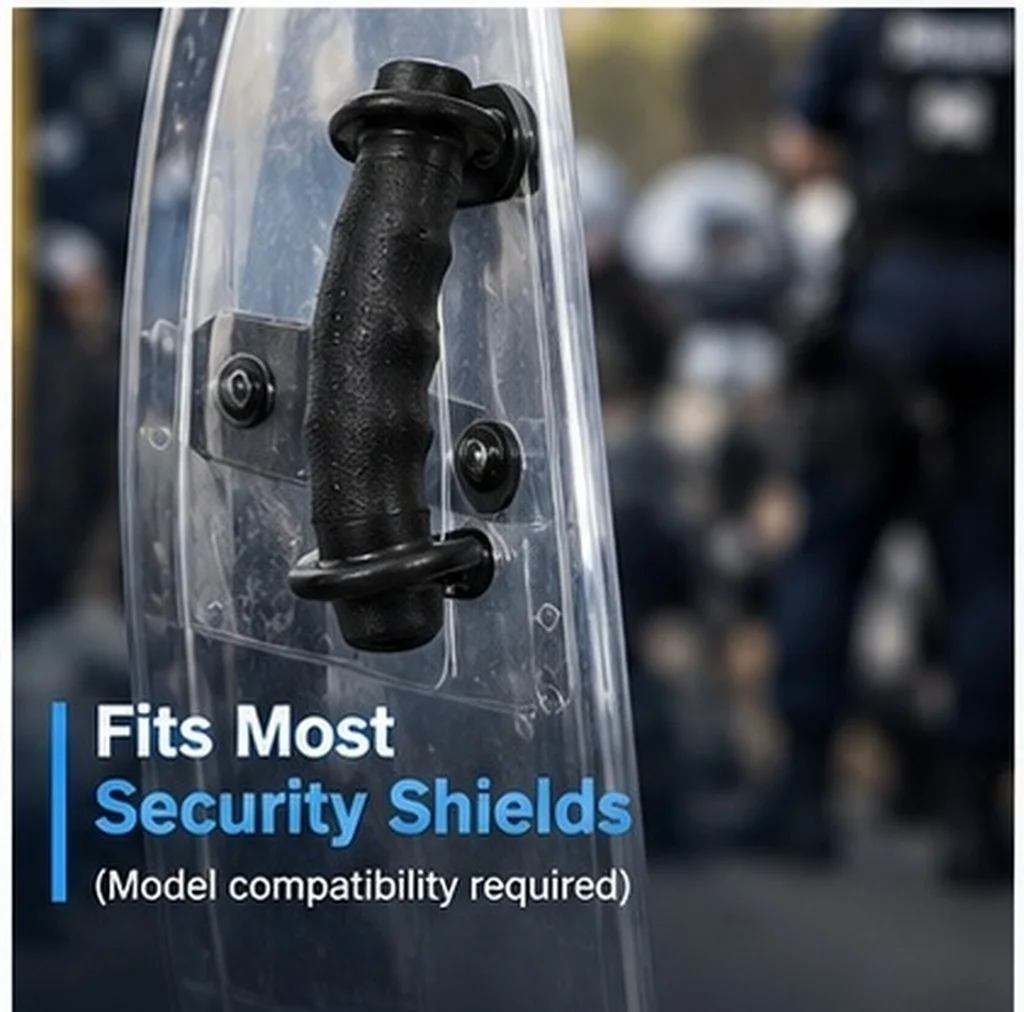 Security Shield Hand Handle Non Slip Grip Ergonomic Curved Replacement Part for Facility Patrol Protective Shield Grip Anti Slip