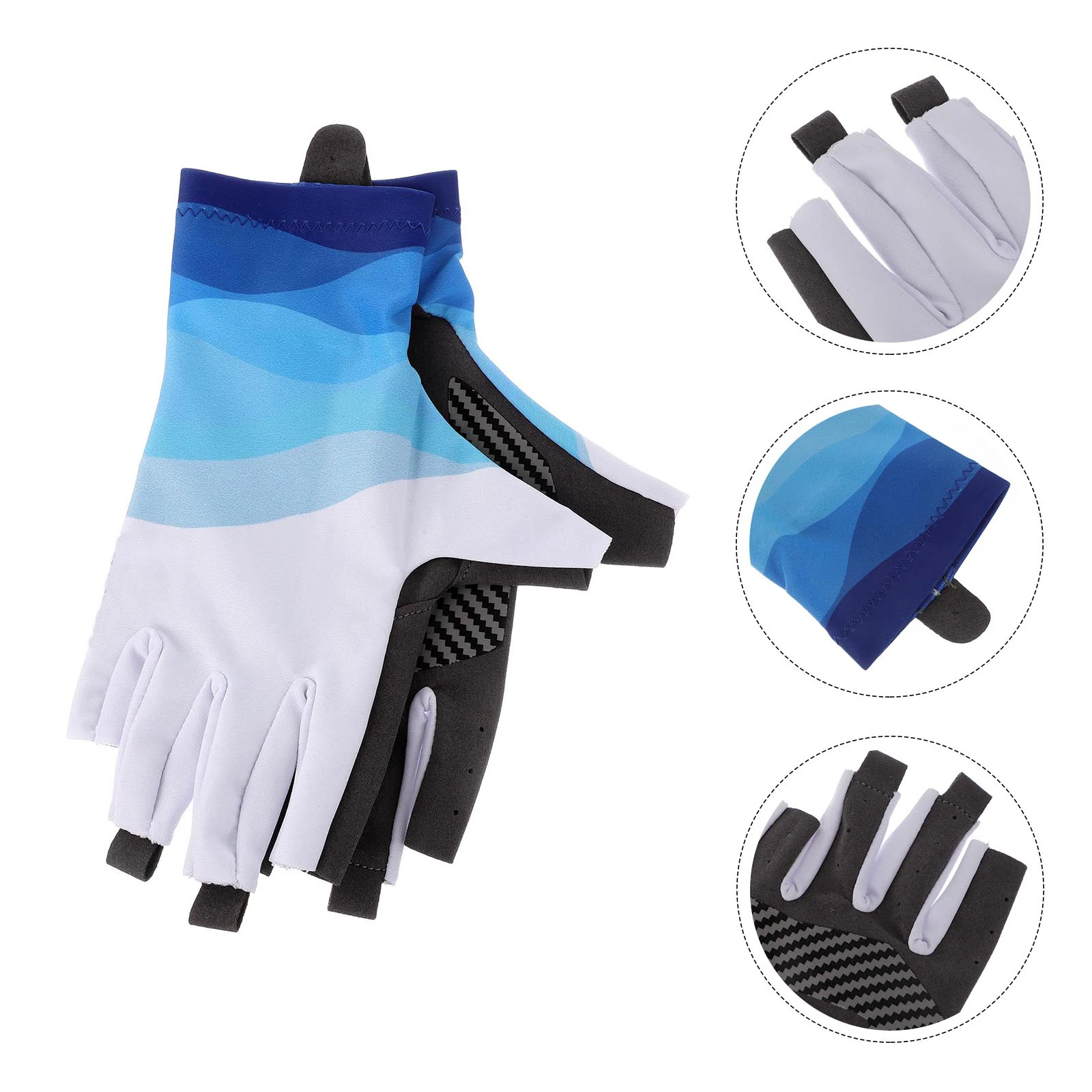 

Fishing Gloves Camouflage Half Finger Sun Protection Anti-Slip UV Long Cuffs Outdoor Riding Cycling Gloves Men Summer