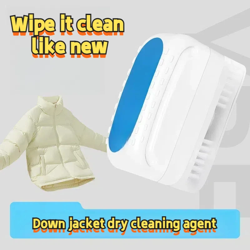 Down jacket dry cleaning agent with brush head washing-free decontamination and deoiling dry cleaning agent