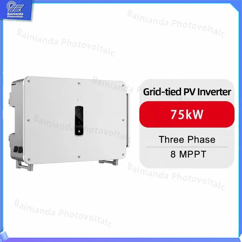 75KW Three Phase Grid Tie Solar Inverter 220V PV Power Converter On Grid System Hybrid Energy Storage Battery Charger MPPT