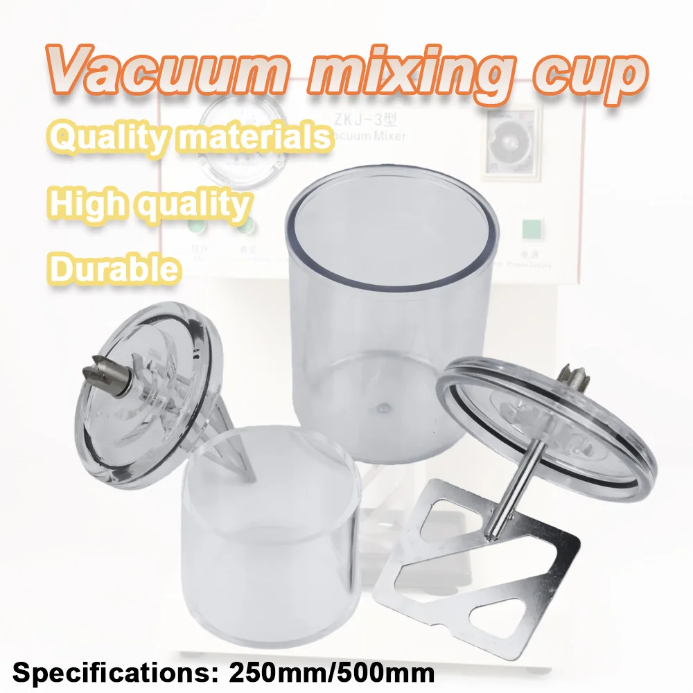 1 Piece Dental Lab Vacuum Mixer Cup 250ml/500ml Dentistry Mixing Cup Include Paddle for Dental Lab Vacuum Mixer