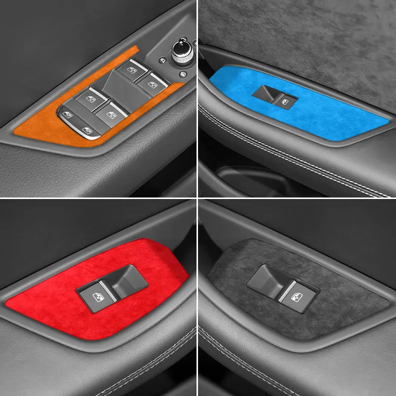 

Made of Alcantara For Audi A4L A4 S4 A5 S5 RS4 RS5 Q5L SQ5 Q5 Q7 Car Window Switch Panel Trim Sticker Auto Interior Accessories