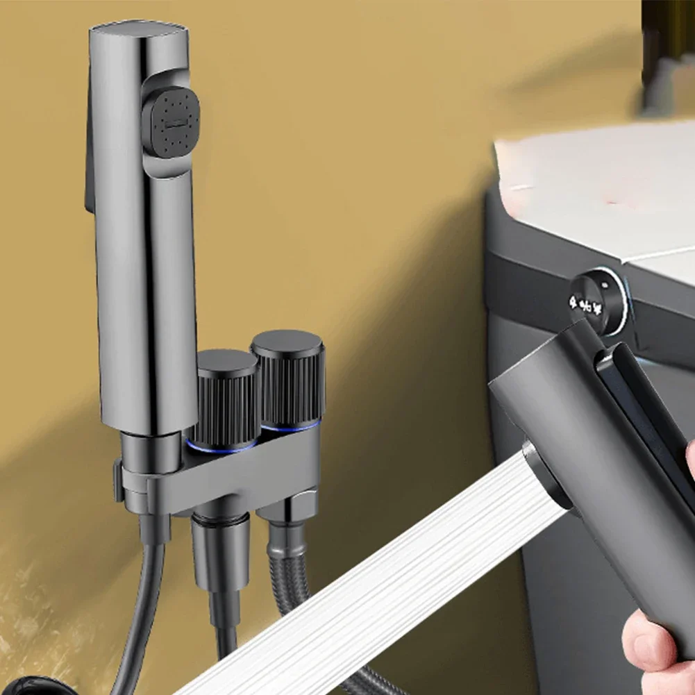 

Двойной клапан с двойным углом управления, угловой клапан, насадка для душа, раковина для ванной комнаты, металлическая ручка, стандартный 4-точечный интерфейс